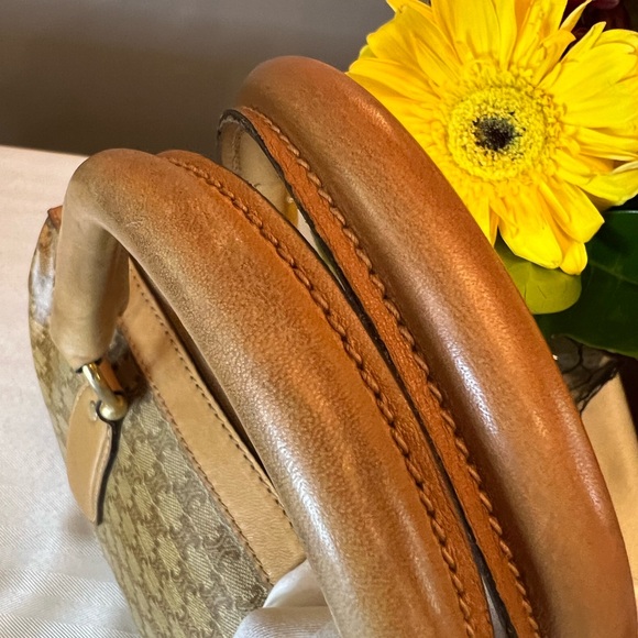 CELINE Triomphe Boston Bag Coated Canvas and Leather Satchel - Picture 5 of 14